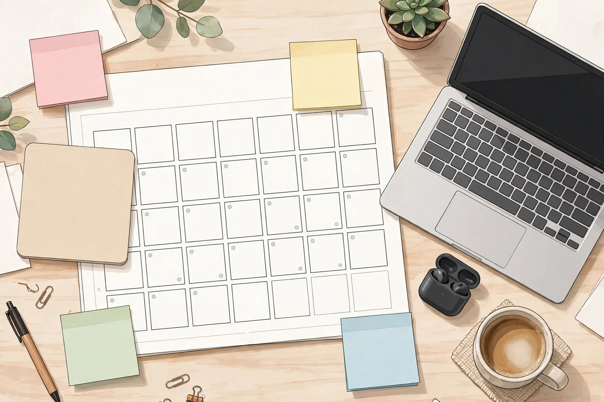 Monthly blog content calendar planning
